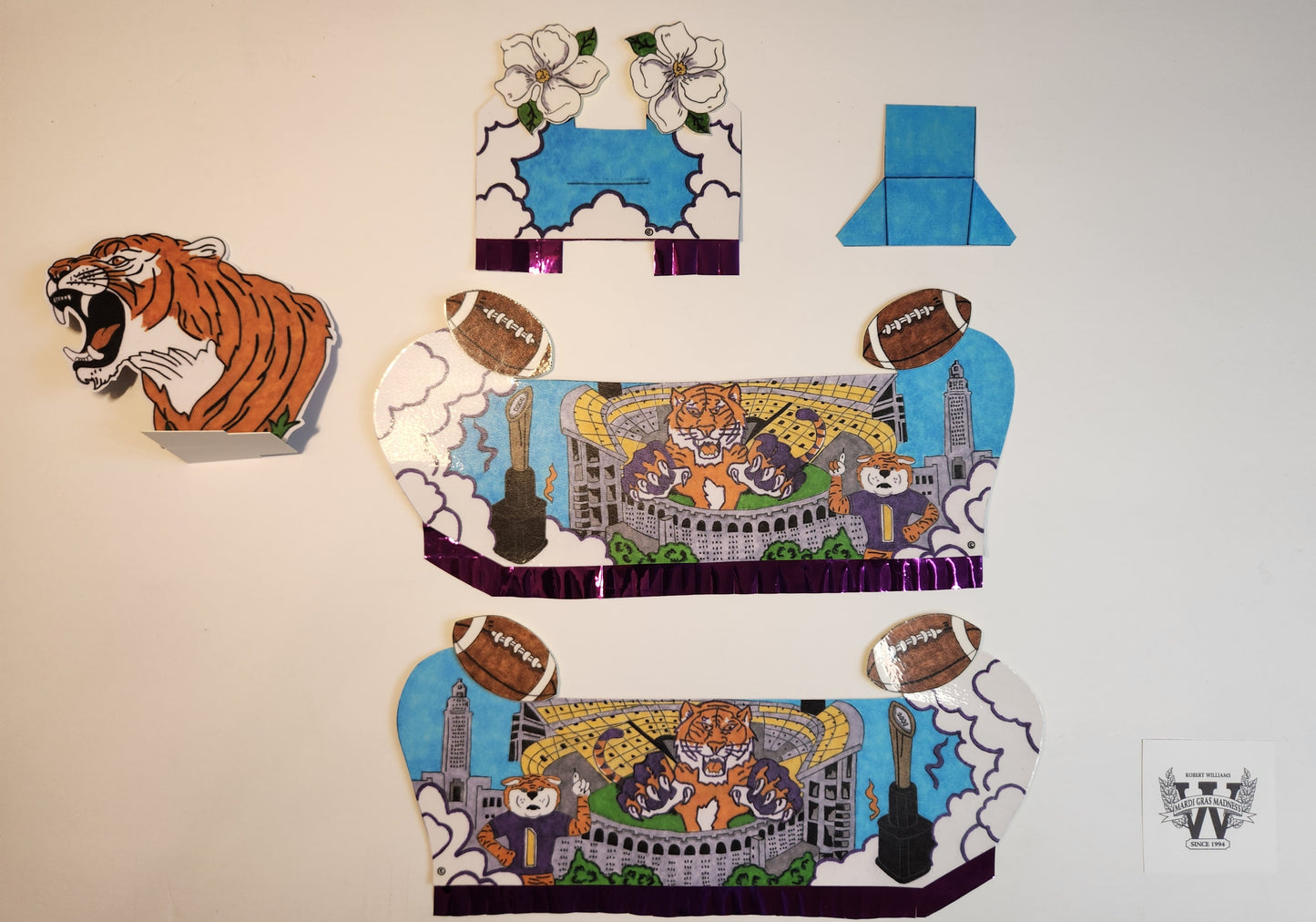 L.S.U Mini Double-Deck Football Centerpiece Float