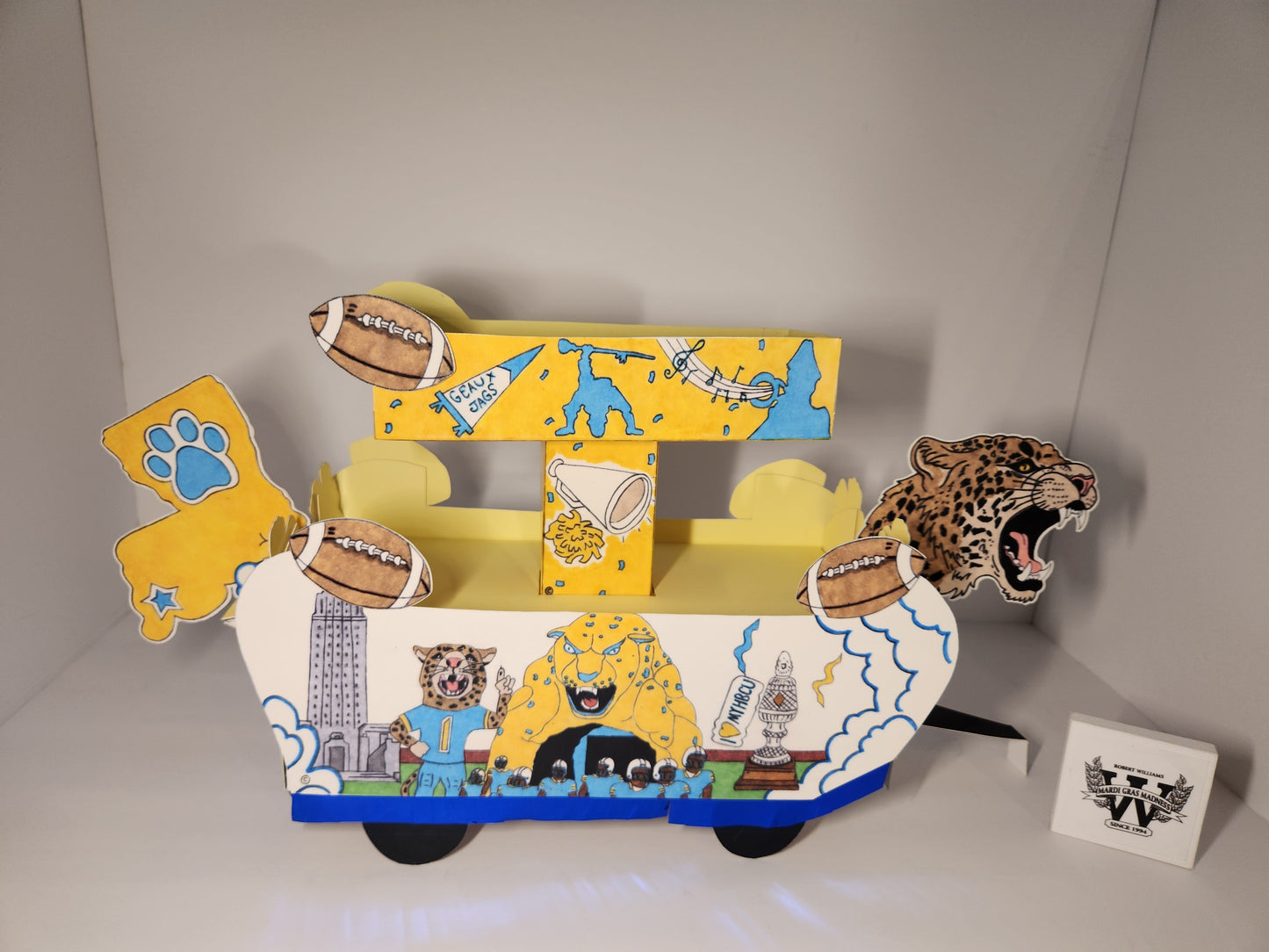 Blue & Gold  🏈  New Orleans Style Mardi Gras Miniature Double Deck Float Kit