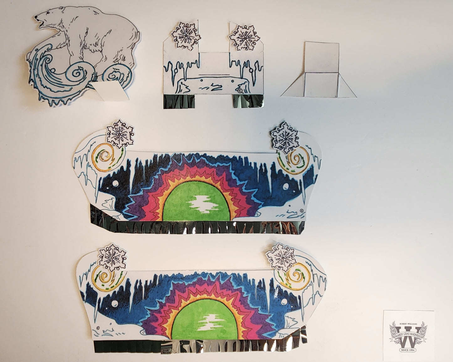 Polar Ice Mini Double-Deck Mardi Gras Shoebox Parade Float