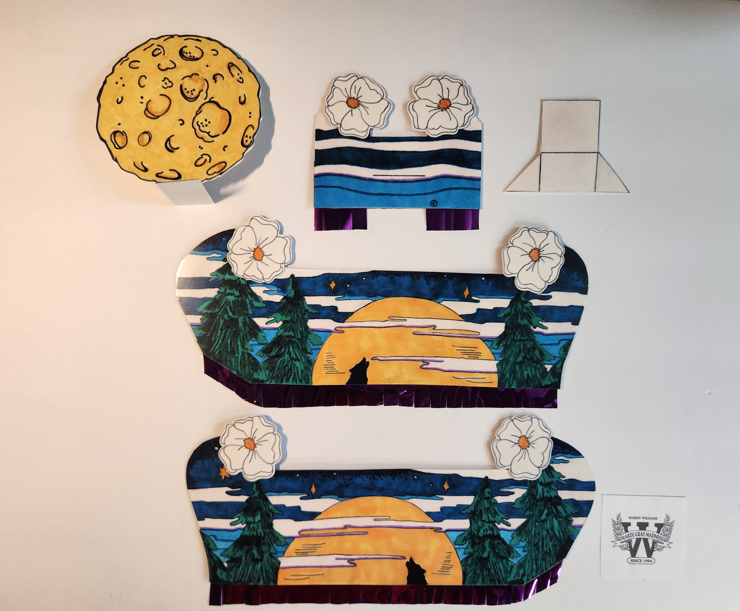Full Moon Mini Double-Deck Mardi Gras Shoebox Parade Float