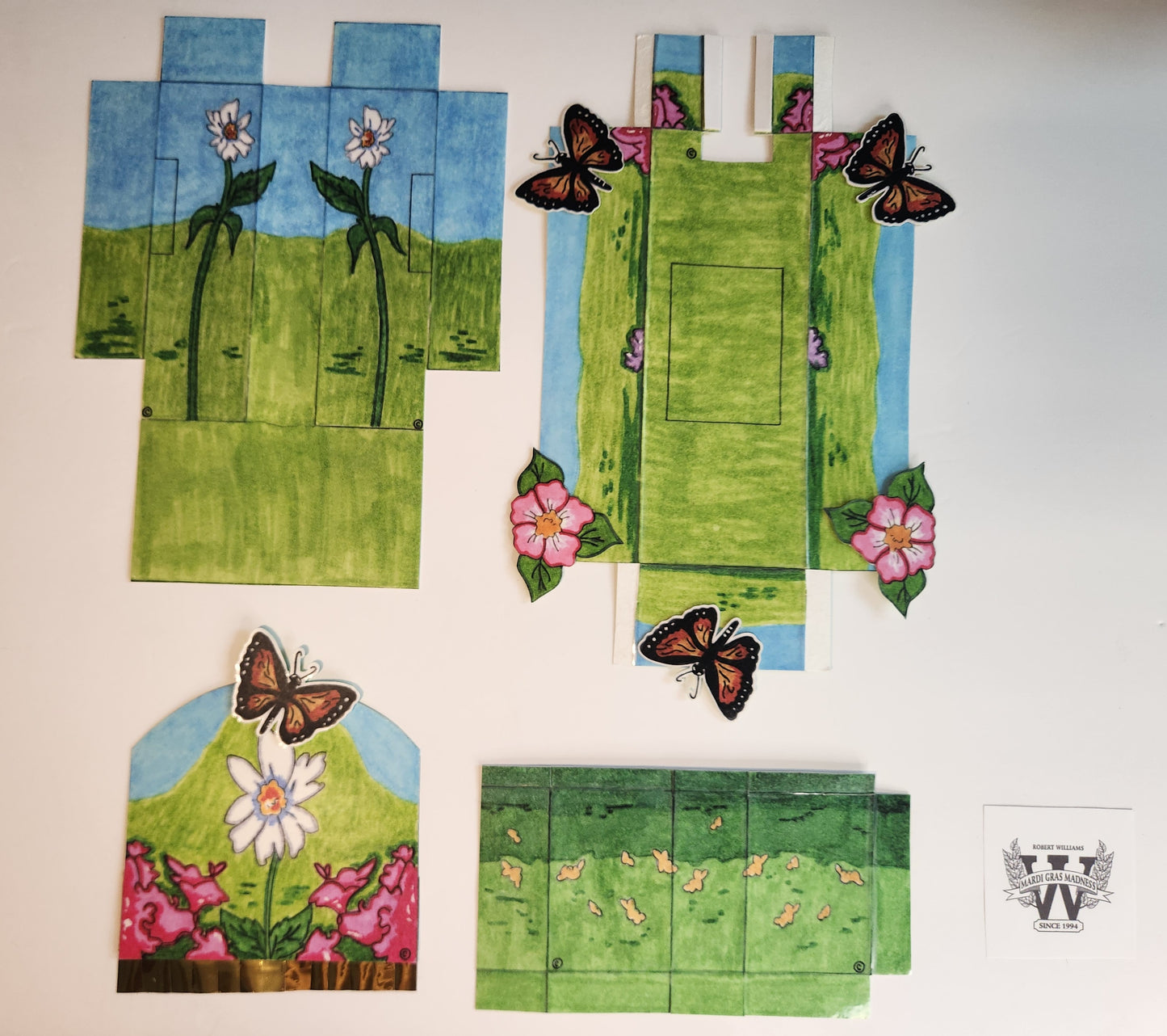 The Garden of Butterflies Mini Mardi Gras Double-Deck Shoebox Parade Float