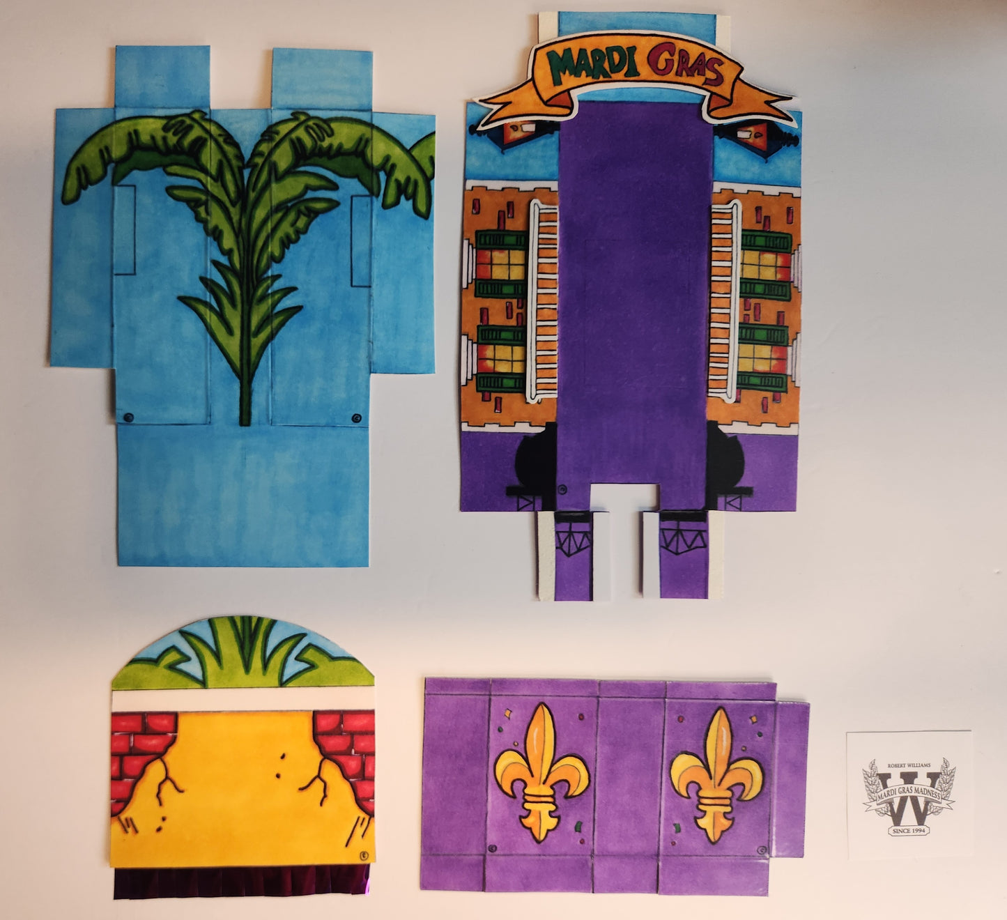 Fat Tuesday New Orleans Style Miniature Double-Deck Mardi Gras Shoebox Parade Float Kit