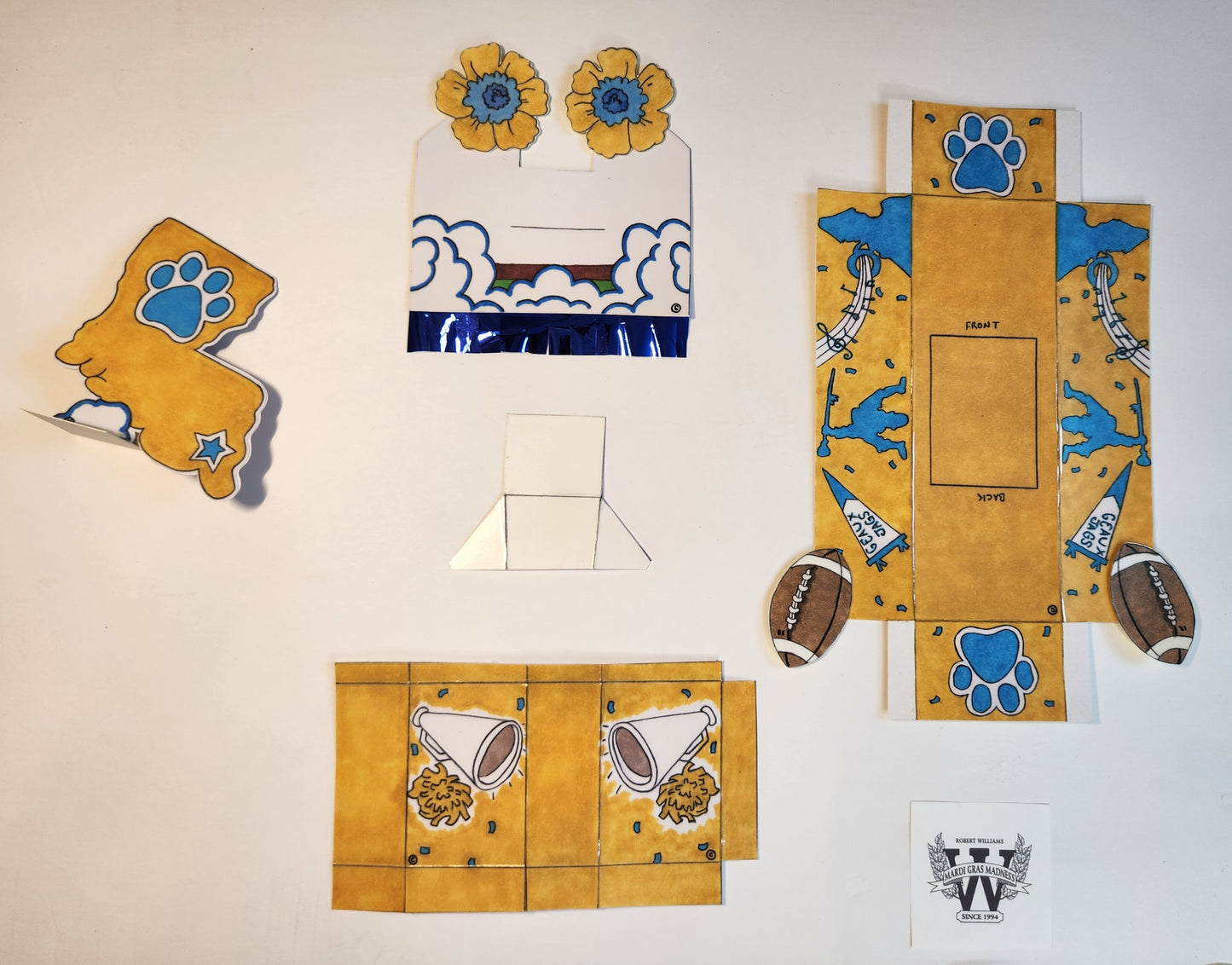 Southern University Mini Double-Deck Football Centerpiece Float