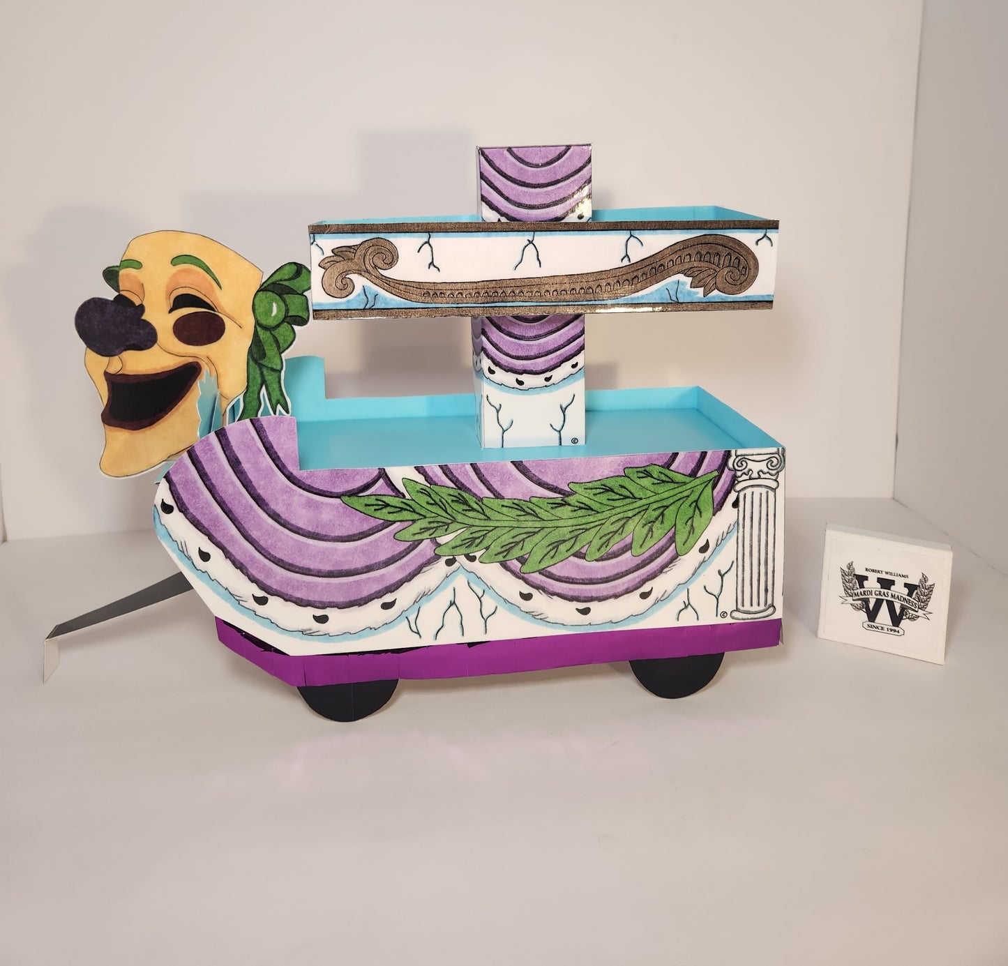 Drama Mask Mini Super Double-Deck Tandem Mardi Gras Shoebox Parade Float *Pre-Order Only