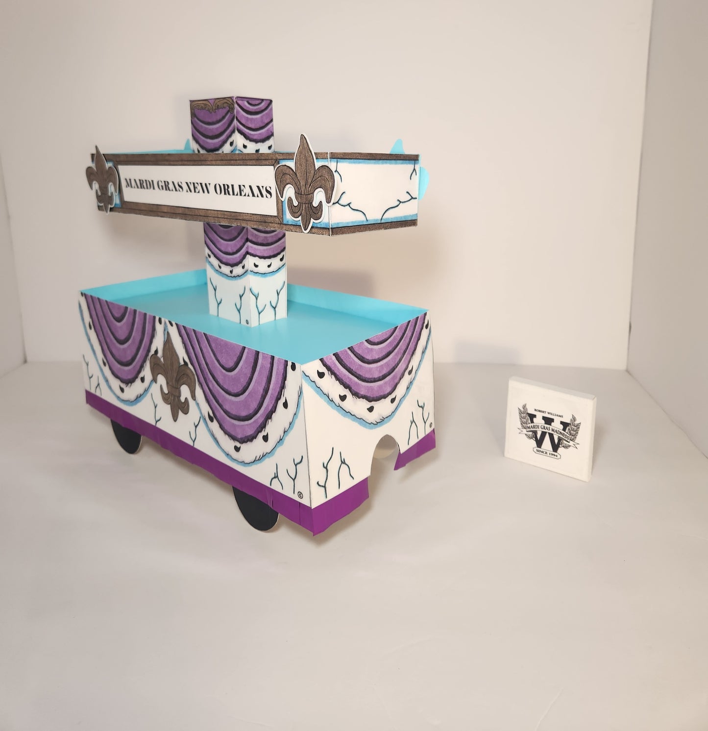 Drama Mask Mini Super Double-Deck Tandem Mardi Gras Shoebox Parade Float *Pre-Order Only