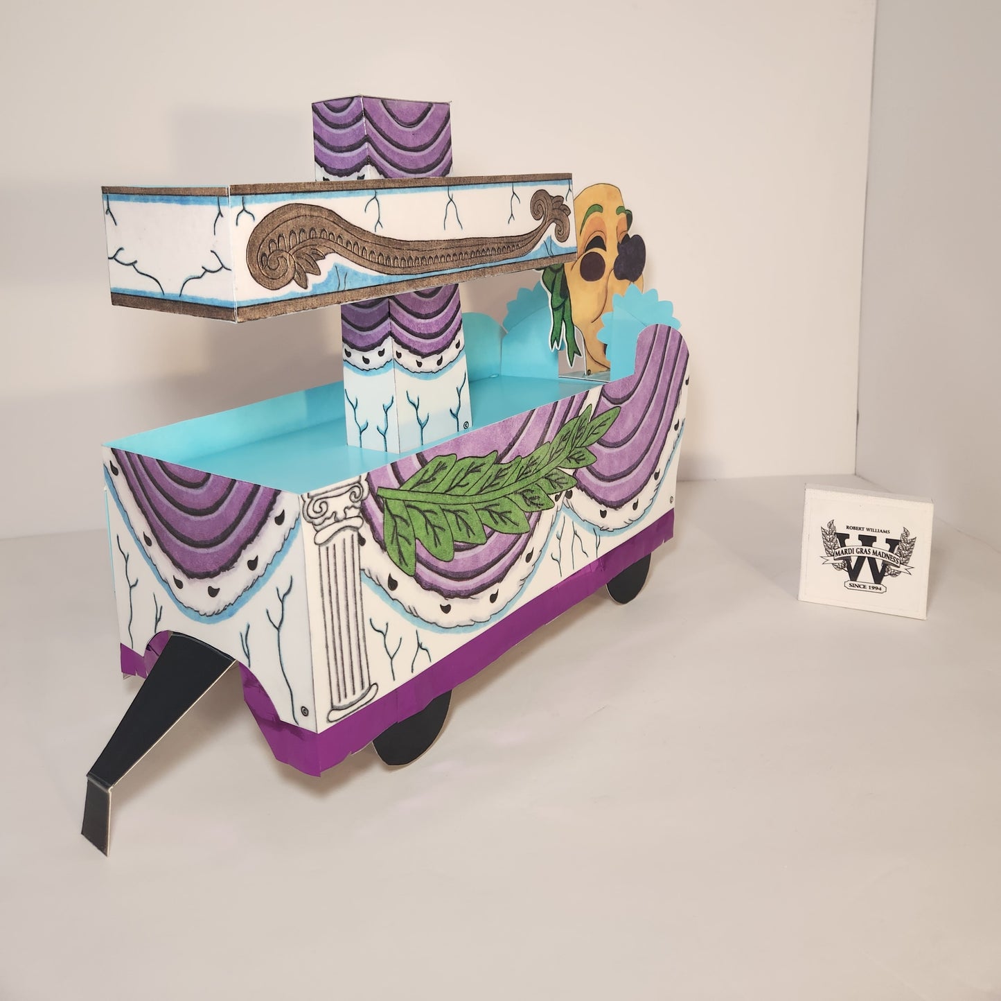 Drama Mask Mini Super Double-Deck Tandem Mardi Gras Shoebox Parade Float *Pre-Order Only