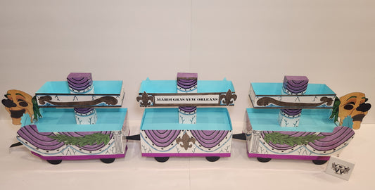 Drama Mask Mini Super Double-Deck Tandem Mardi Gras Shoebox Parade Float *Pre-Order Only