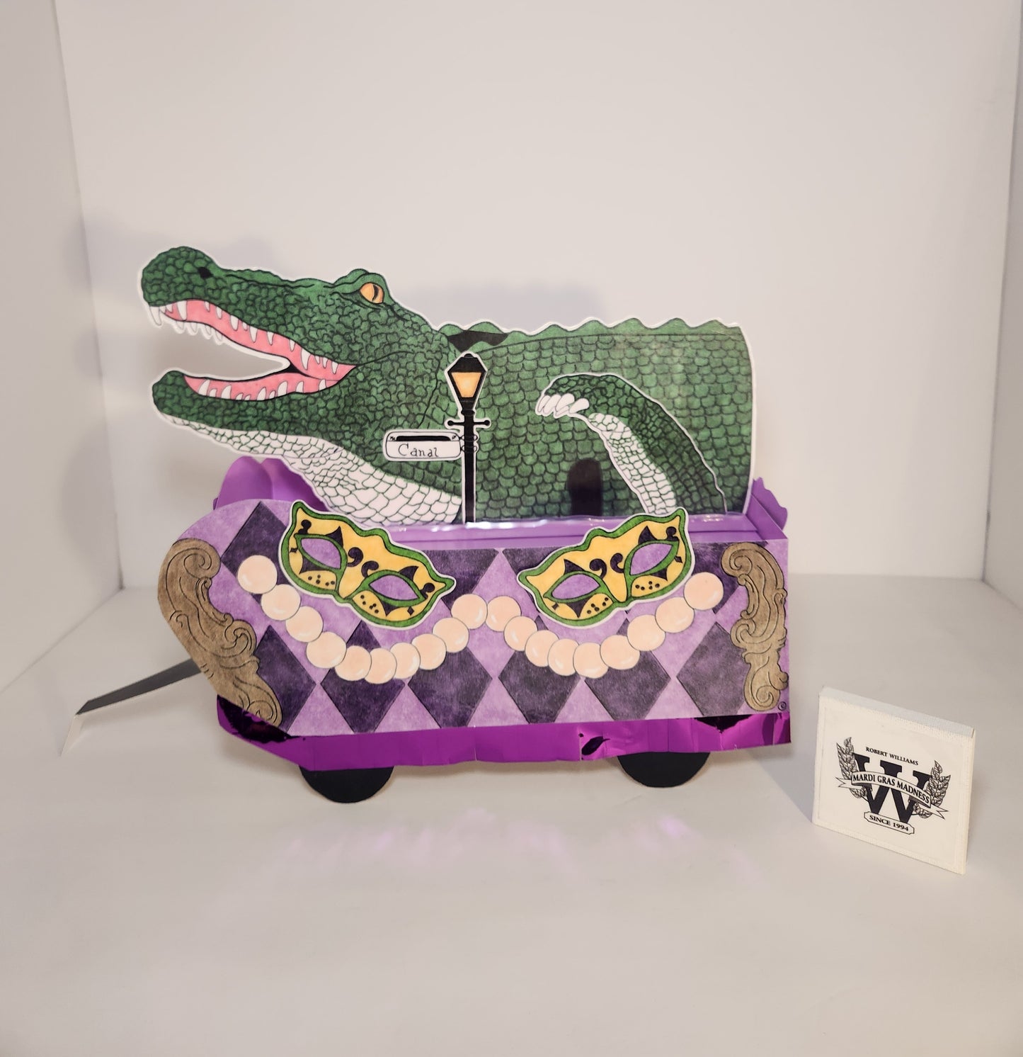 Mardi Gras Gator Mini Super Double-Deck Tandem Mardi Gras Shoebox Parade Float *Pre-Order Only