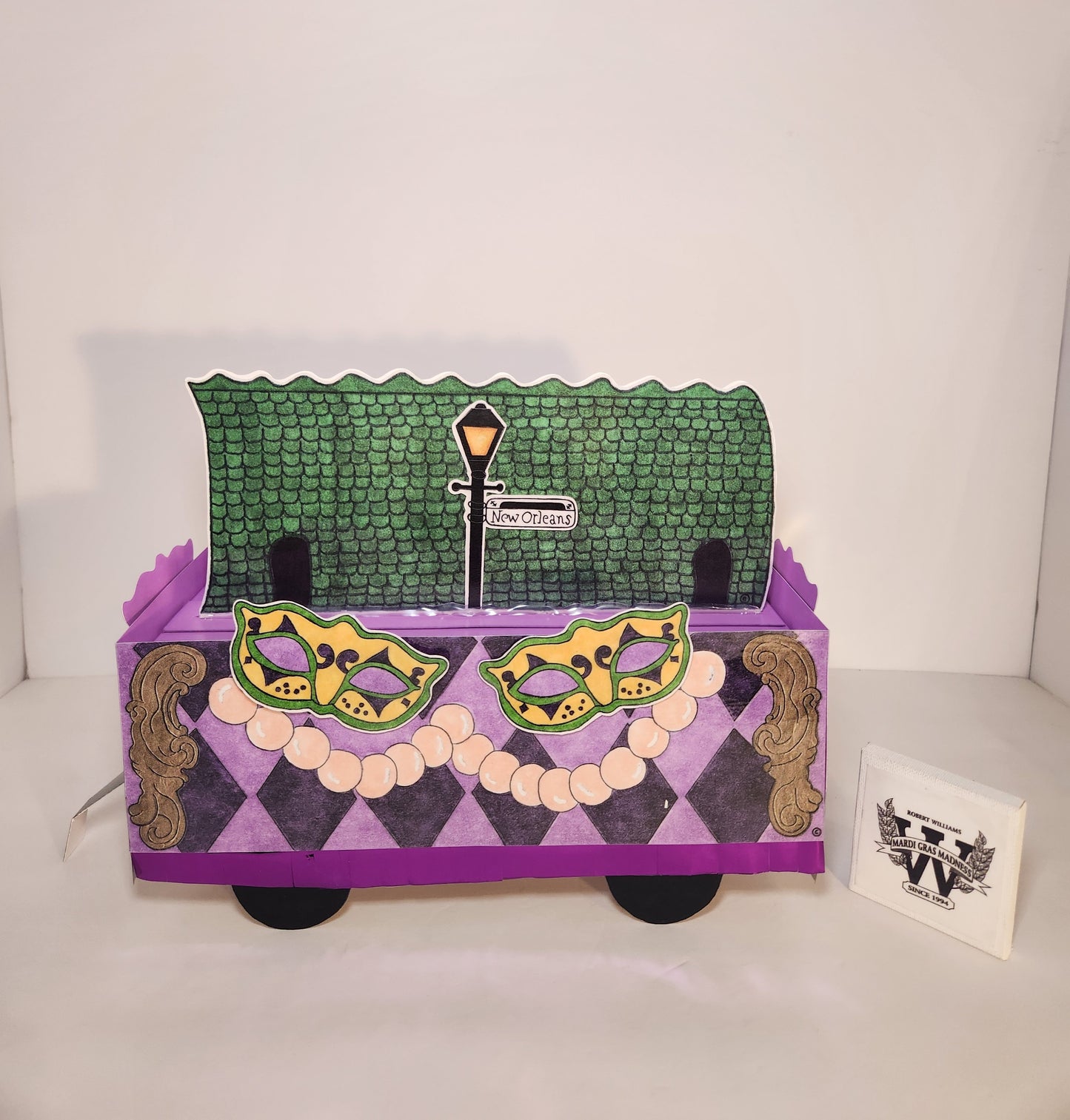 Mardi Gras Gator Mini Super Double-Deck Tandem Mardi Gras Shoebox Parade Float *Pre-Order Only