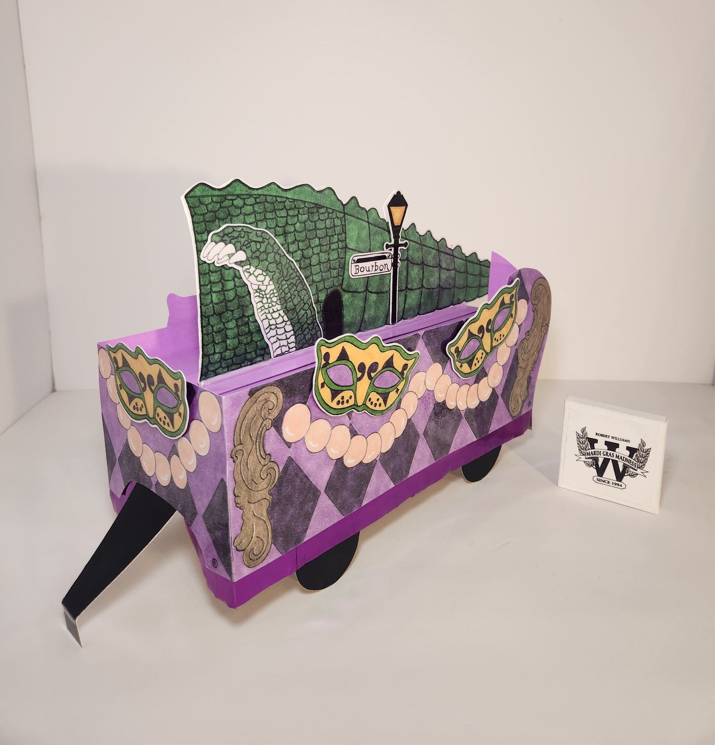 Mardi Gras Gator Mini Super Double-Deck Tandem Mardi Gras Shoebox Parade Float *Pre-Order Only