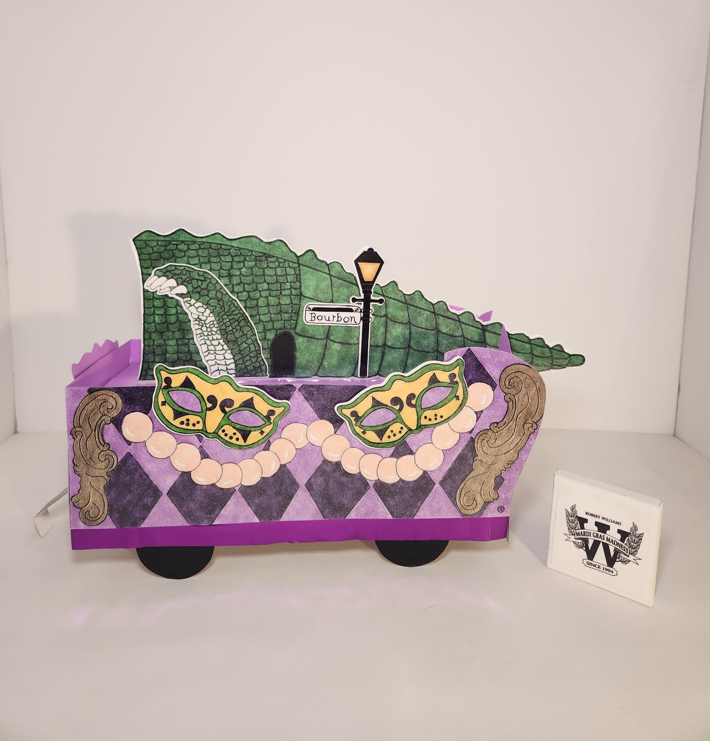 Mardi Gras Gator Mini Super Double-Deck Tandem Mardi Gras Shoebox Parade Float *Pre-Order Only