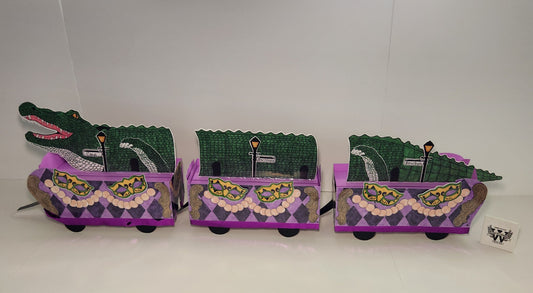 Mardi Gras Gator Mini Super Double-Deck Tandem Mardi Gras Shoebox Parade Float *Pre-Order Only