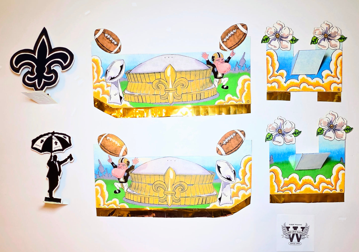 Saints Mini Double-Deck Football Centerpiece Float