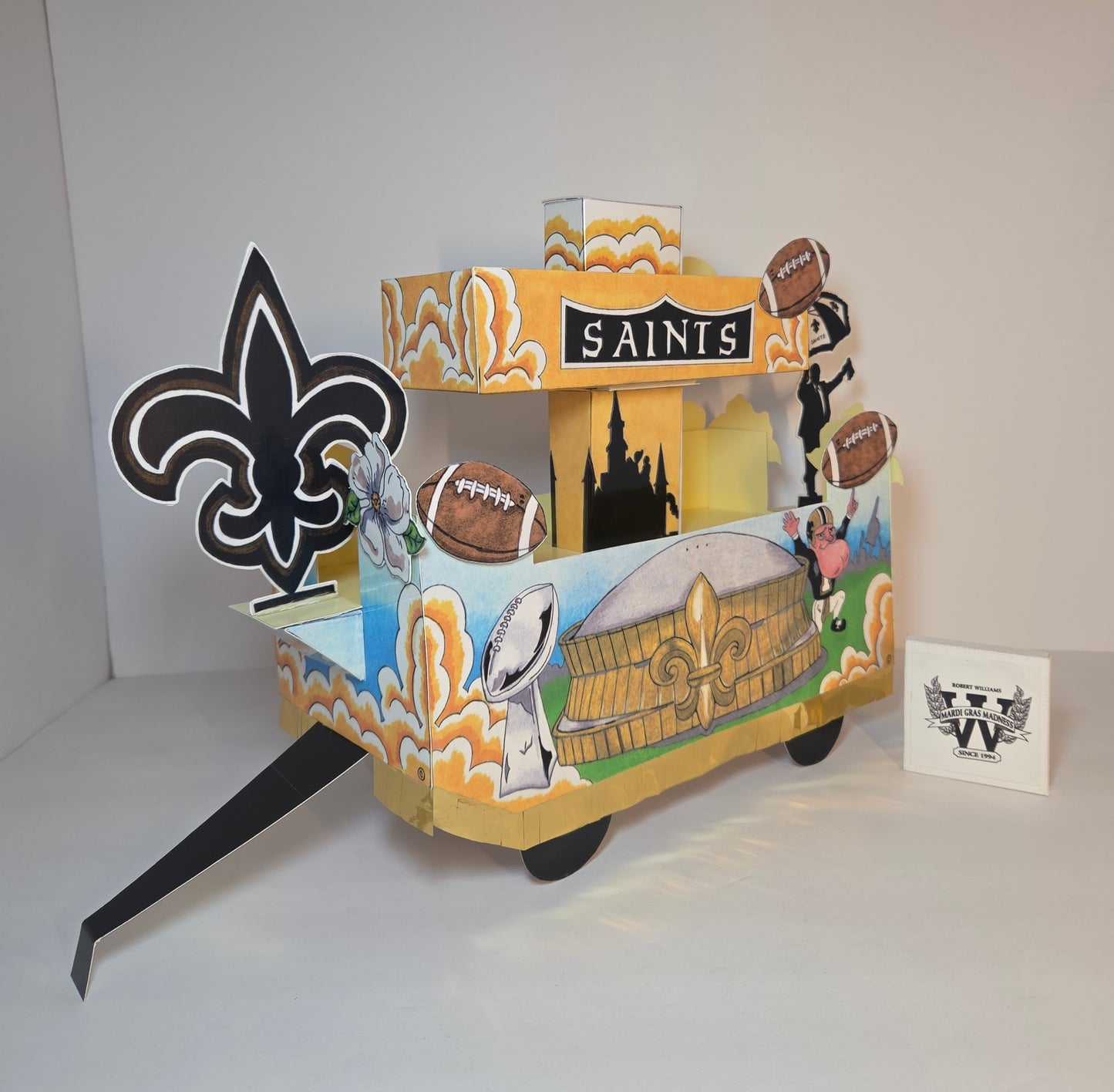 Saints Mini Double-Deck Football Centerpiece Float