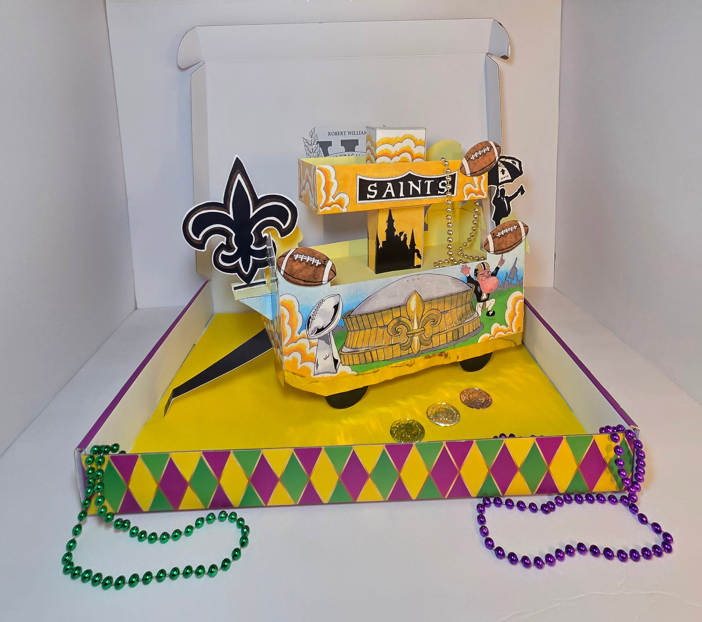 Saints Mini Double-Deck Football Centerpiece Float