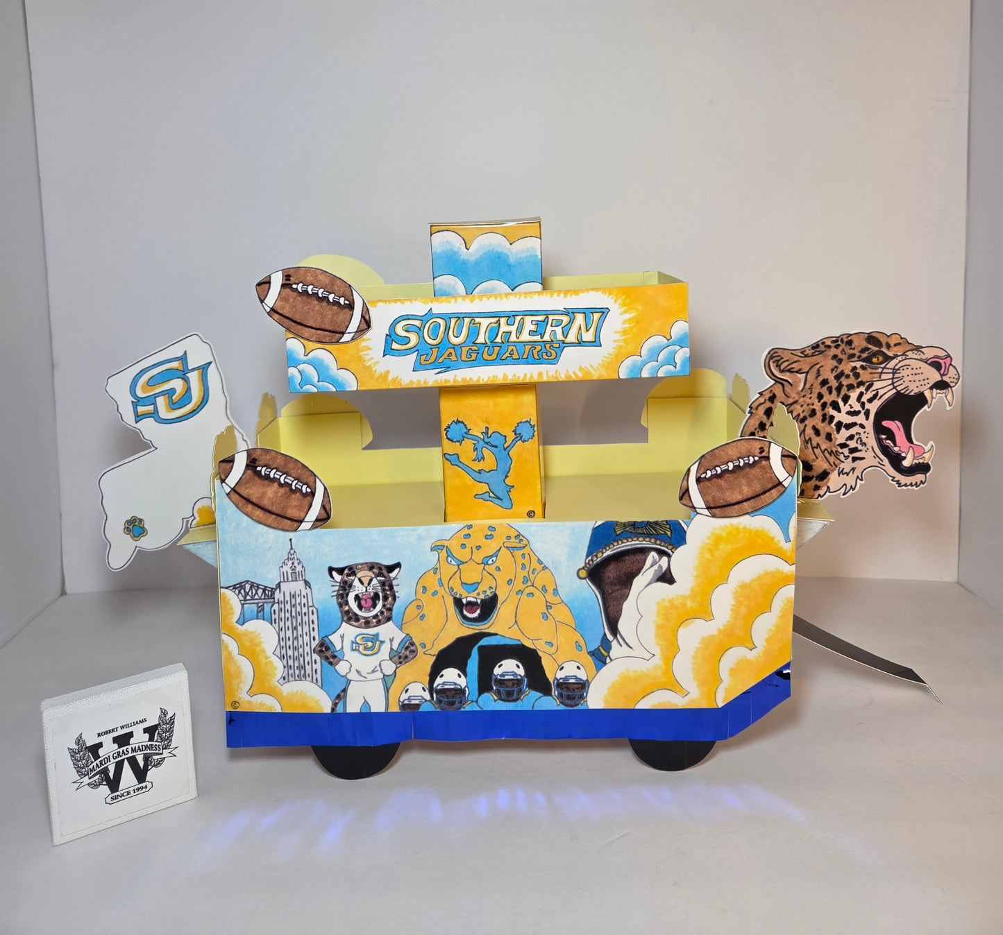 Southern Jaguar Mini Double-Deck Football Centerpiece Float