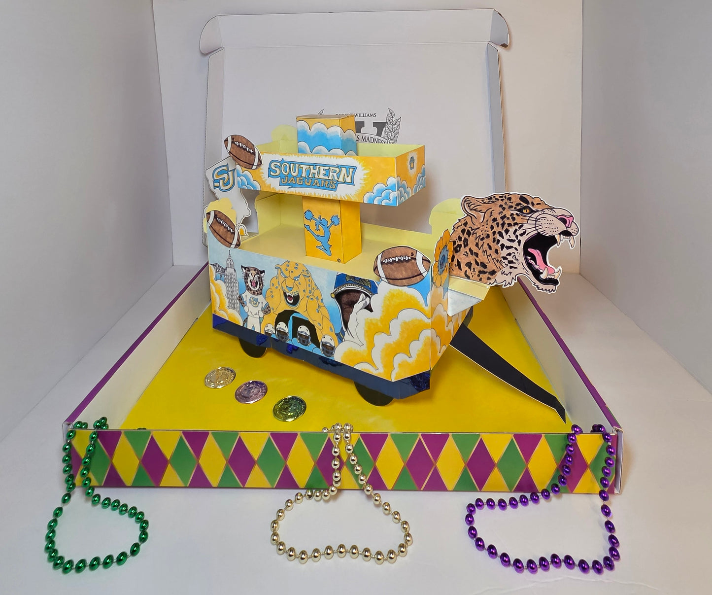 Southern Jaguar Mini Double-Deck Football Centerpiece Float