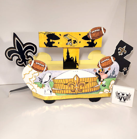 Black & Gold New Orleans Style  Miniature Double-Deck Seasonal Centerpiece Float Kit