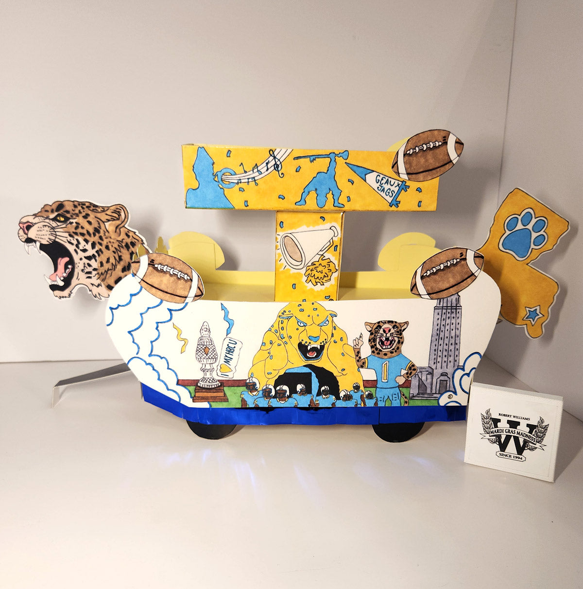 Blue & Gold New Orleans Style  Miniature Double-Deck Seasonal Centerpiece Float Kit