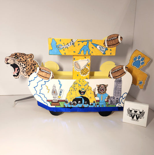 Blue & Gold New Orleans Style  Miniature Double-Deck Seasonal Centerpiece Float Kit