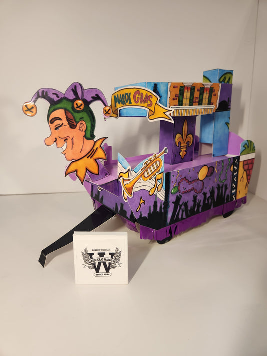 Fat Tuesday New Orleans Style Miniature Double-Deck Mardi Gras Shoebox Parade Float Kit