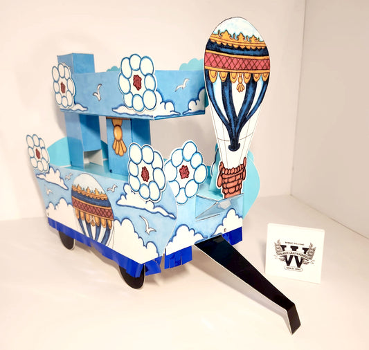 Hot Air Balloon New Orleans Style Miniature Double-Deck Mardi Gras Shoebox Parade Float Kit