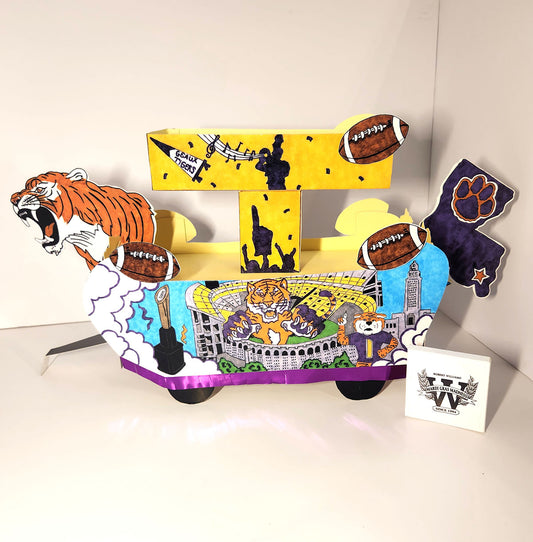 Purple & Gold New Orleans Style Miniature Double-Deck Seasonal Centerpiece Float Kit