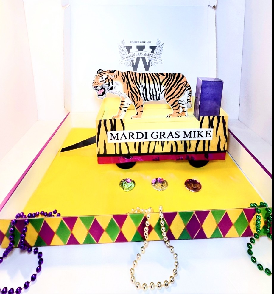 Mardi Gras Mike The Tiger Single-Deck Centerpiece Float